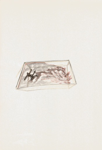 Onrustig zwembad, waterverf op papier, 29,7cm x 21cm, 2010