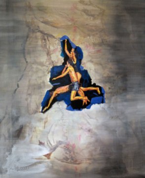 Jumpers, Acrylics and Oil paint on canvas, 75cm x 60cm, 2012