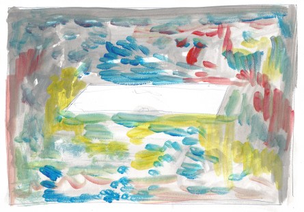 Studie voor Zwembad, acrylverf op papier, 21cm x 29,7cm, 2011