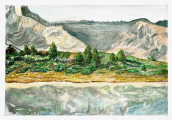 Studie voor bergmeer (pool 9), waterverf op papier, 2011