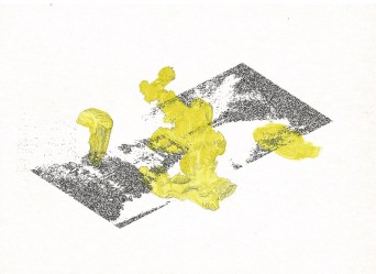 Studie voor zwembad, inkt, acrylverf en grafiet op papier, 2011
