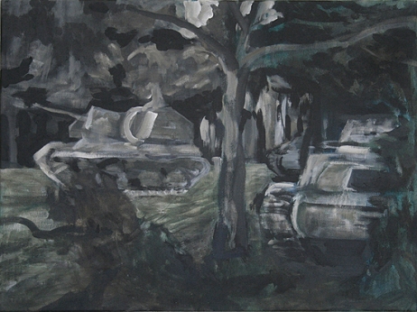 The Will To Score 2, tank 10, 40cm x 50cm, Acrylics on canvas, 2006