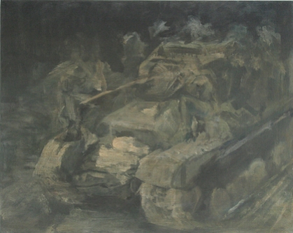 The Will To Score 2, tank 4, 40cm x 50cm, Acrylics on canvas, 2006
