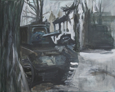 The Will To Score 2, tank 5, 40cm x 50cm, Acrylics on canvas, 2006