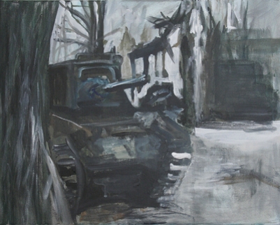 The Will To Score 2, tank 5, 40cm x 50cm, Acrylics on canvas, 2006