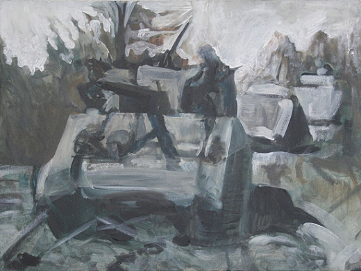 The Will To Score 2, tank 7, 40cm x 50cm, Acrylics on canvas, 2006