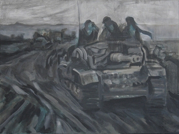The Will To Score 2, tank 8, 40cm x 50cm, Acrylics on canvas, 2006