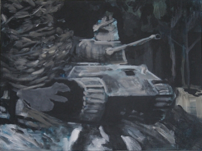 The Will To Score 2, tank 9, 40cm x 50cm, Acrylics on canvas, 2006